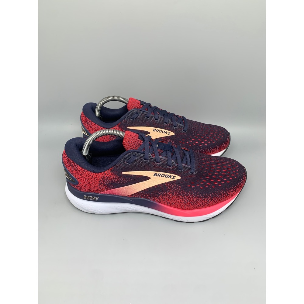 Brooks Ghost 14 Navy Red Running‎ Shoes 1204071D422 Women's Sz 10D